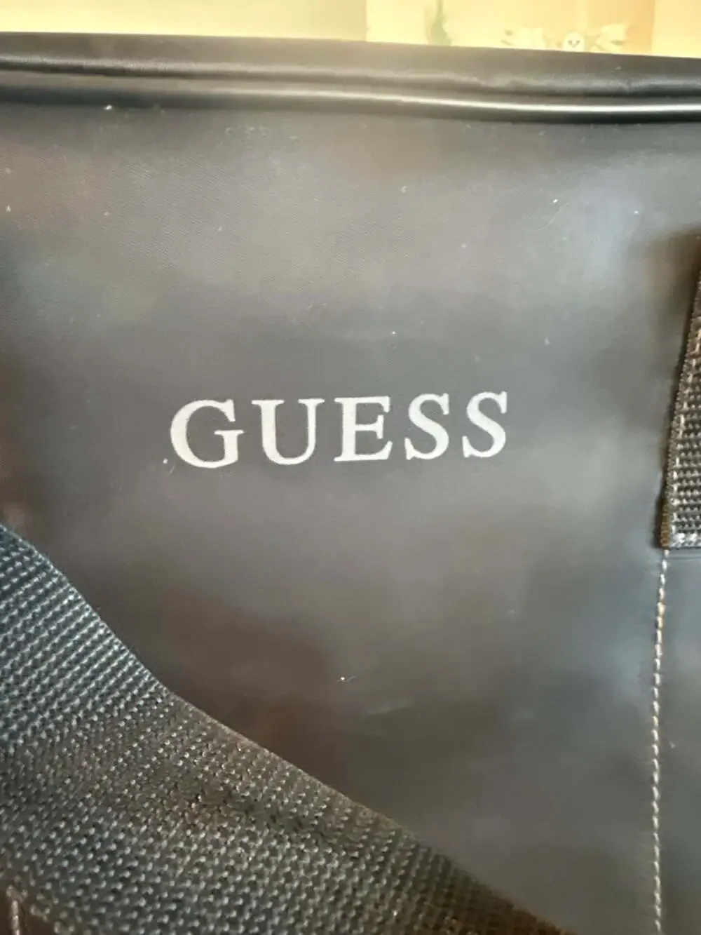 Guess Black Nylon Travel Weekender Duffle Bag